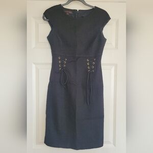 Anne Klein Black Quilted Sheath Dress - Size 4